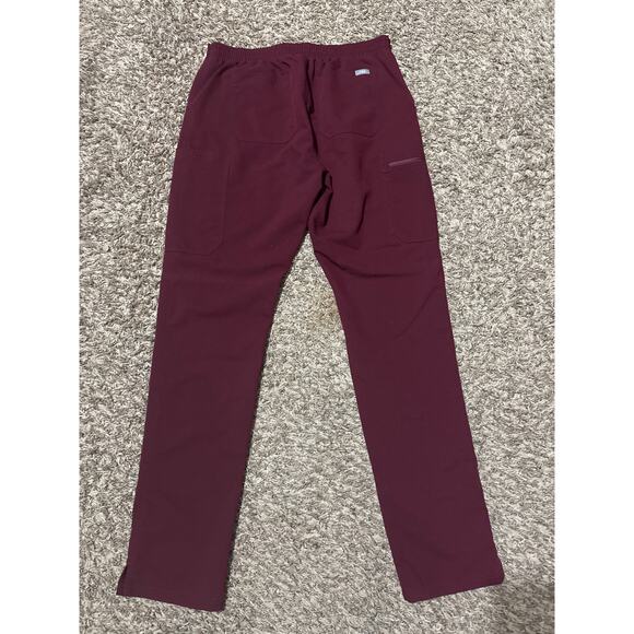Figs Women's Wide Leg Pants - Burgundy - Picture 3 of 3